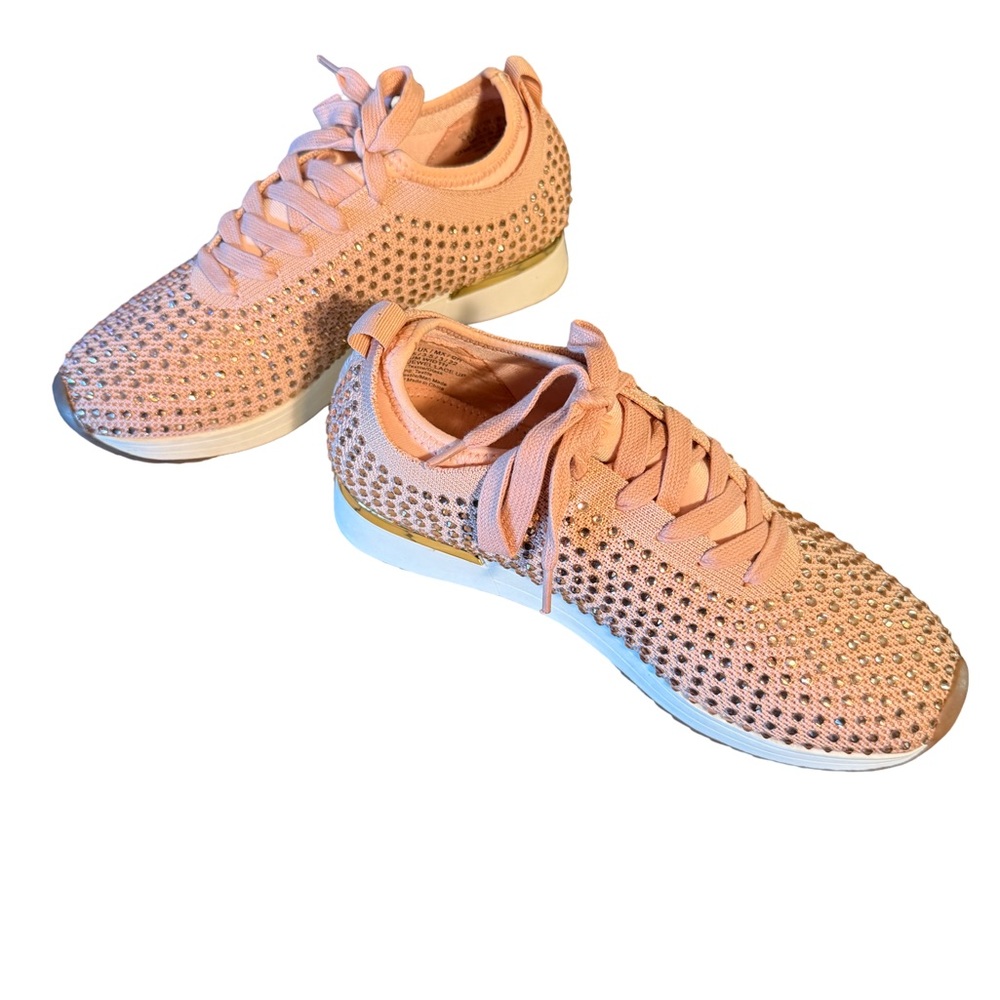 Kenneth Cole NWT Women's Stunning Pink Knit Rhinestone Bling Sneakers (SH217) - Picture 3 of 12